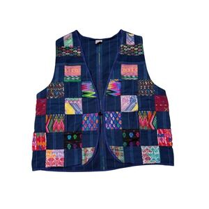 Vintage Patchwork Guatemalan Vest – One Size
